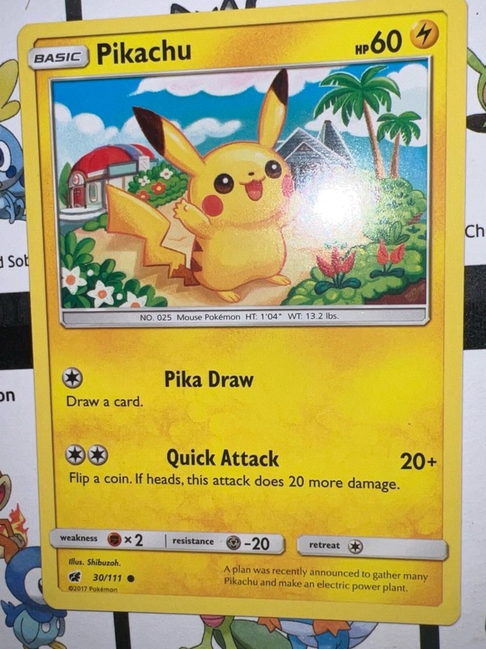 Pokemon Pikachu Trading Card - Yellow, Red, Green, Blue